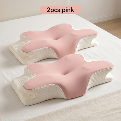 Cervical Neck Pillow for Sleeping - Butterfly Contour Memory Foam Support for Back & Side Sleepers