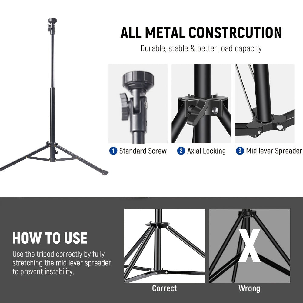 63 Inch Gooseneck Phone Tripod Adjustable with 360° Flexible Neck & Universal Phone Holder, Portable Camera Stand for Content Creators