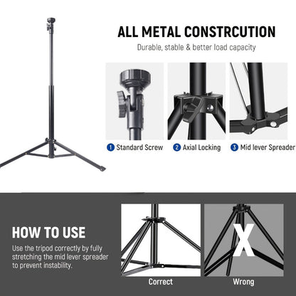 63 Inch Gooseneck Phone Tripod Adjustable with 360° Flexible Neck & Universal Phone Holder, Portable Camera Stand for Content Creators
