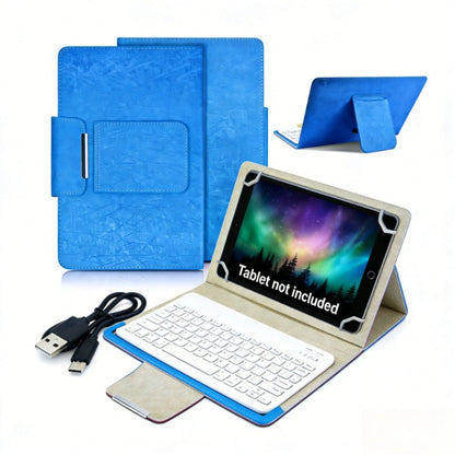 Universal Tablet Case with Wireless Keyboard 10.1 Inch, Removable Bluetooth Keyboard, PU Leather Folio Cover