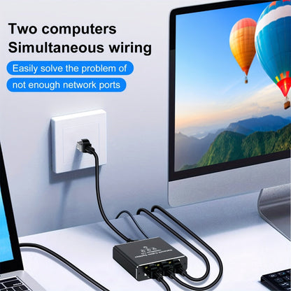 Gigabit Ethernet Splitter 1 to 3, 1000Mbps PoE Network Splitter, 1 In 3 Out RJ45 Adapter for PC, Laptop
