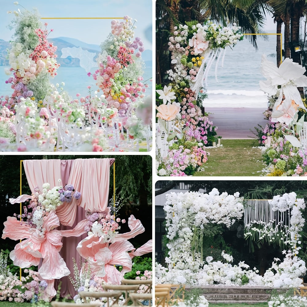 Square Arch Backdrop Stand 6FT & 8FT Metal Balloon Arch Frame | Adjustable Wedding Arch for Ceremony, Birthday Party