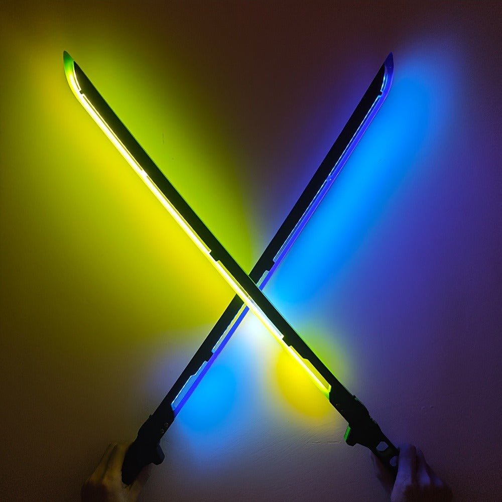LED Samurai Sword Cyberpunk Glowing Katana 80cm, Acrylic Light-Up Blade for Halloween Costume Party Cosplay Sci-Fi Anime Props