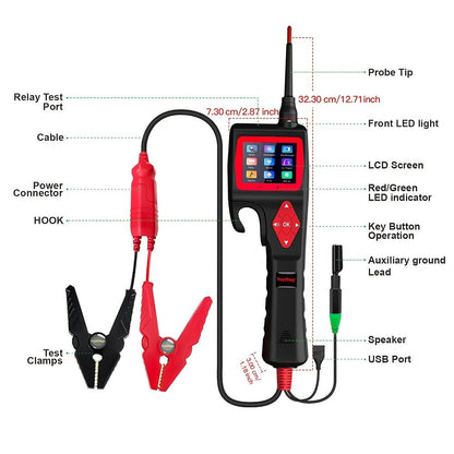 Automotive Circuit Tester Topdiag P200 Pro 9-30V Oscilloscope Multimeter Relay Fuel Injector for Entryways, Bedrooms and Living Spaces