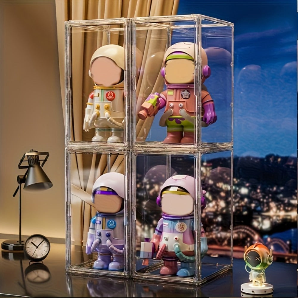 Labubu Display Case XXL Acrylic with Magnetic Door – Clear Dust-Free Showcase Box for Labubu Figures Plushies Action Figures Collectibles