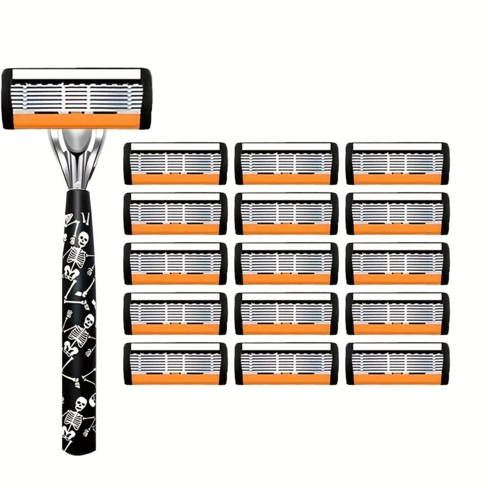 Safety Razor for Men 7-Layer Progressive Blades – Non-Slip Stainless Steel Handle Classic Double Edge Razor for Beard & Mustache Grooming