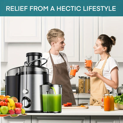 Compact Juicer for Fruits & Vegetables – Wide Opening for Easy Juice Extraction, BPA-Free, Dishwasher Safe, Easy to Clean