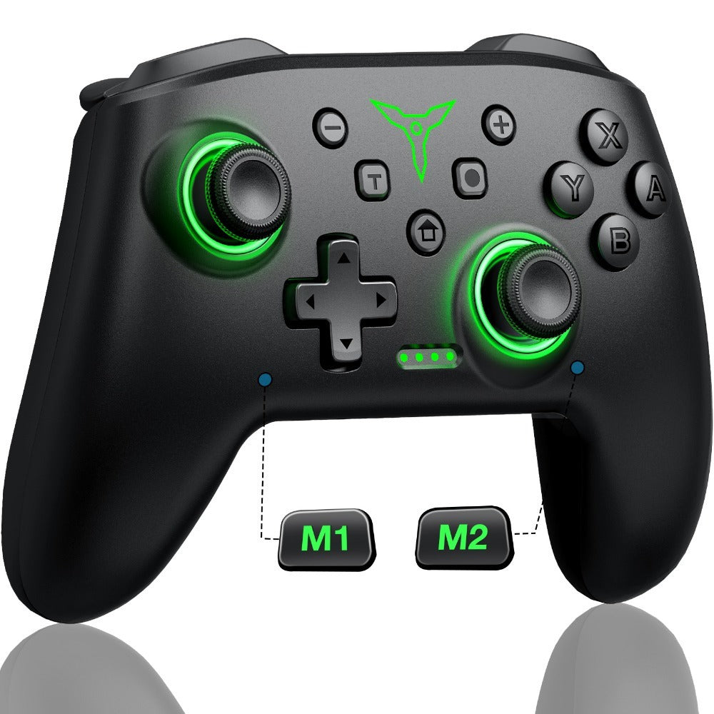RGB Wireless Game Controller in Black with Two Programmable Back Buttons, Turbo and Switch-System Compatibility