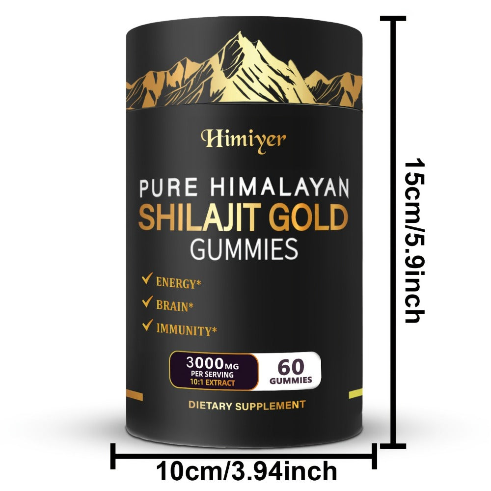 Pure Himalayan Shilajit Gummies with KSM-66 Ashwagandha, Ginseng & Gokshura, 85+ Trace Minerals, 75% Fulvic Acid
