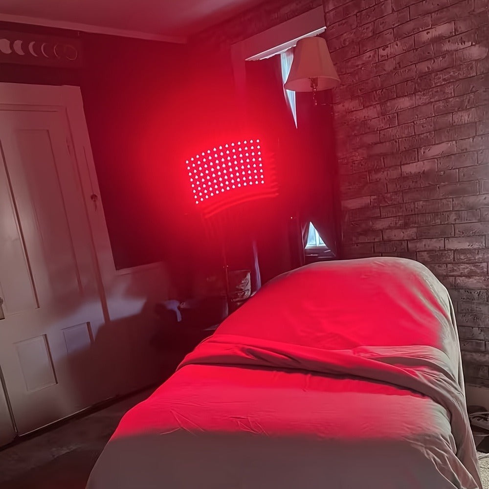 Adjustable Red and Near-Infrared LED Panel Lamp with 660nm and 850nm Light, Floor Stand and 30-Minute Timer