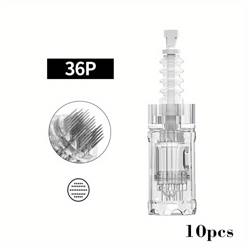 Microneedling Pen Cartridges 10-Pack 36-Pin 0.25mm Replacement Needle Tips for Dr Pen A10 for Bath Time, Home Spa and Personal Care