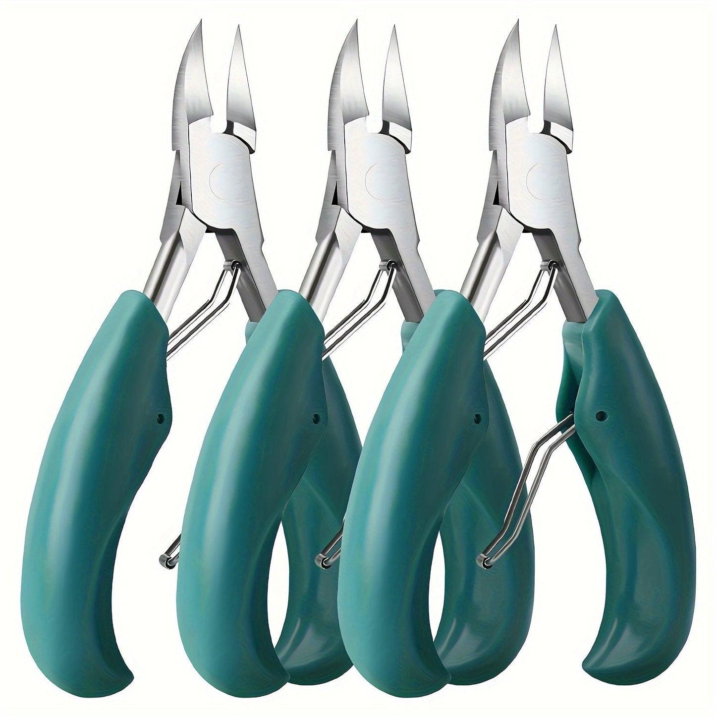 Toenail Clippers for Thick Nails & Ingrown Toenails 3 Pack Sharp Curved Blade Surgical Steel – Double Spring Ergonomic Podiatrist Nail