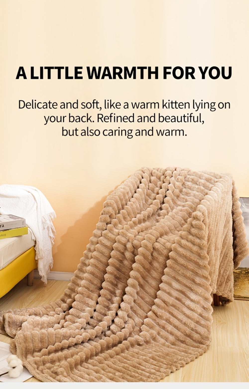 500gsm Heavy Plush Blanket, Ultra Thick Fluffy Blanket for Bed, Sofa & Travel, Baby to Double Size