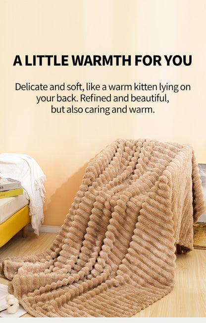 500gsm Heavy Plush Blanket, Ultra Thick Fluffy Blanket for Bed, Sofa & Travel, Baby to Double Size