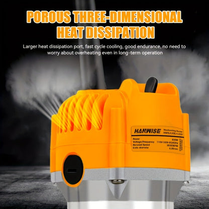 Wood Router 800W 35000 RPM Compact Electric Router Tool, 15-Piece 1/4" Bit Set for DIY Woodworking
