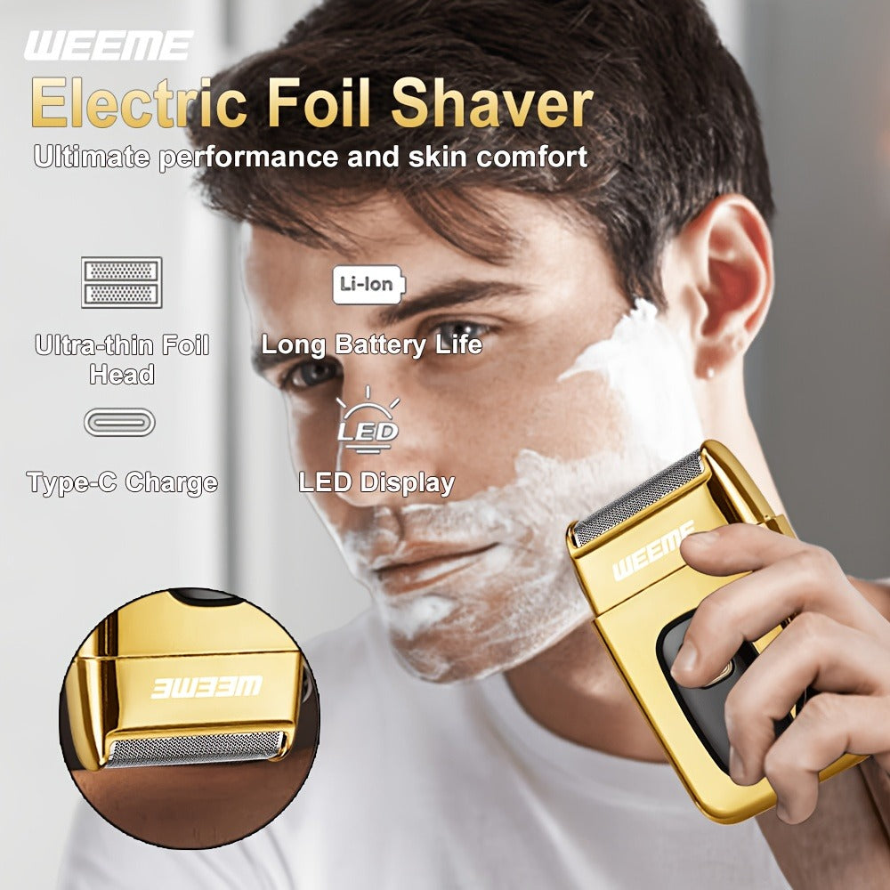Beard Trimmer Set for Men - USB Rechargeable Hair Clipper & Grooming Kit with Battery Indicator, Comb Attachments