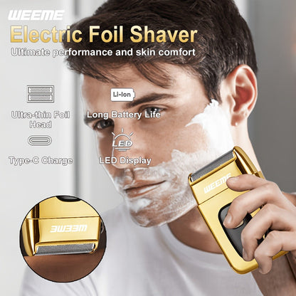 Beard Trimmer Set for Men - USB Rechargeable Hair Clipper & Grooming Kit with Battery Indicator, Comb Attachments