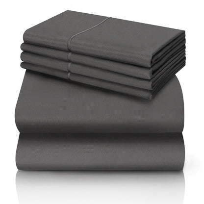 Bed Sheet Set California King 6-Piece Microfiber with 18-Inch Pocket and Sixteen Solid Color Choices