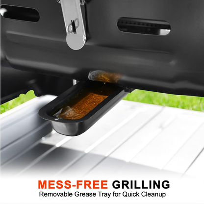 Portable Propane Grill Tabletop, 10000 BTU Single Burner Gas Grill with 239 sq in Porcelain Grates