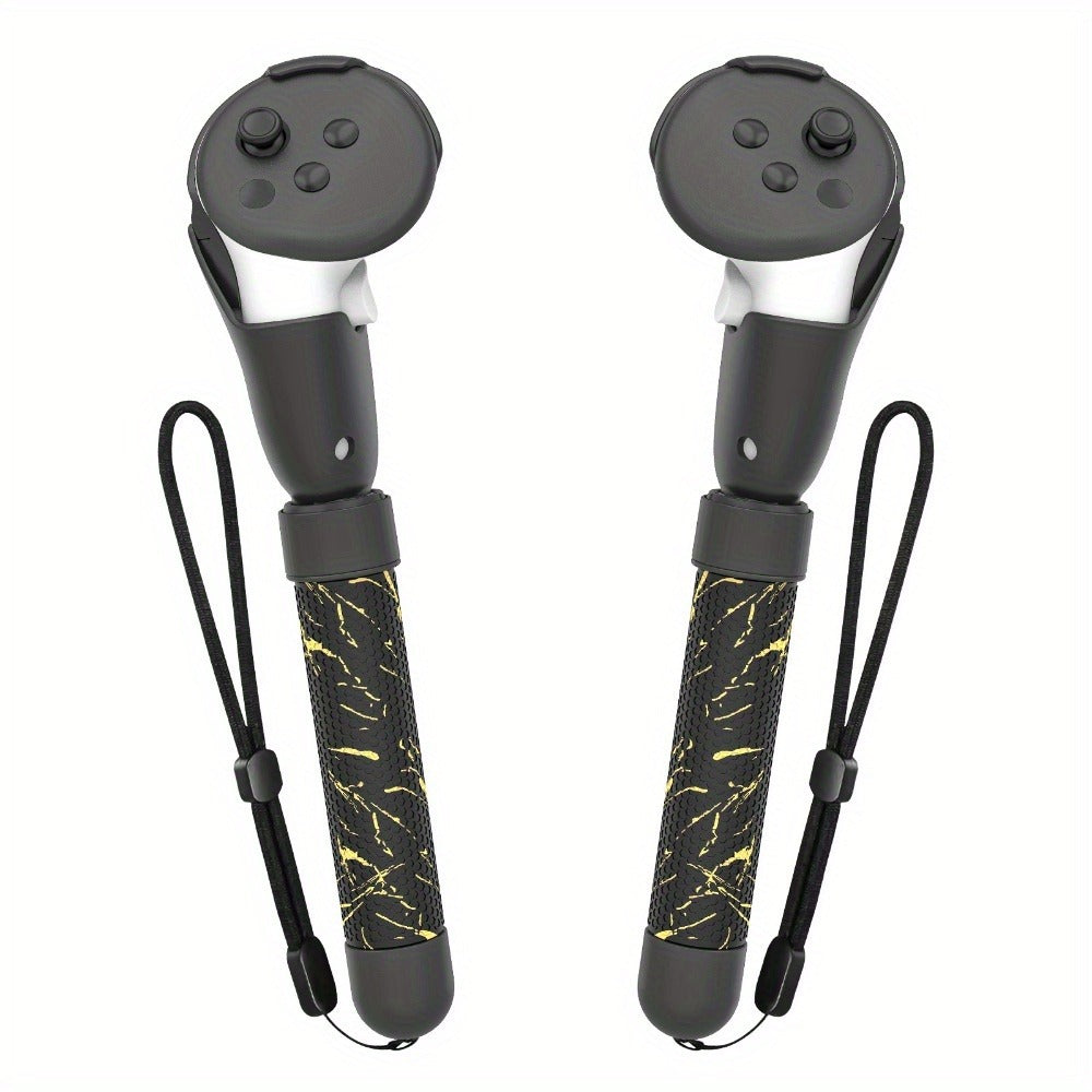 Meta Quest 3S Controller Handle Extension Grips, 3-in-1 VR Handle Attachments for Beat Saber, Golf+