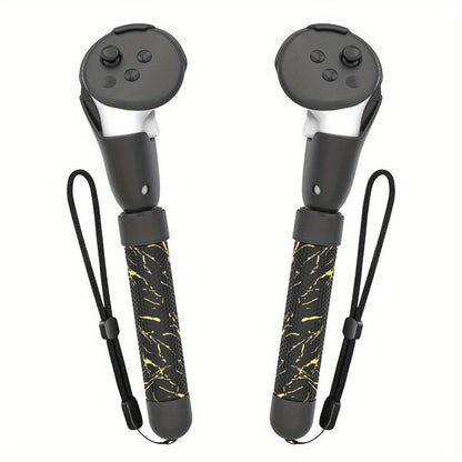 Meta Quest 3S Controller Handle Extension Grips, 3-in-1 VR Handle Attachments for Beat Saber, Golf+