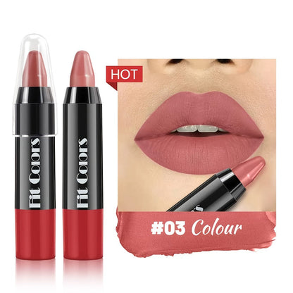 Squalane Crayon Lipstick Set 6 Pcs, Matte & Glossy Lip Pencil with Volumizing Formula, Easy Color Lip Liner for All Skin Types