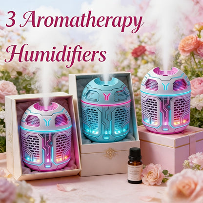 Mini Aromatherapy Humidifier Set of 3 Cool Mist Diffuser with Odor Eliminator No Filter for Entryways, Bedrooms and Living Spaces