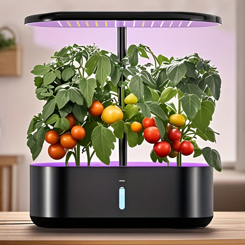 Hydroponic Garden Kit 10 Pods Indoor Herb Garden | 24W LED Grow Light Auto Timer 1-Gal Tank Quiet Pump Nutrients | Vegetables Flowers