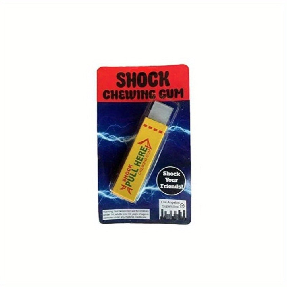Shocking Gum Prank Toy 4 Pack, Realistic Vibrating Fake Chewing Gum Electric Shock Joke Candy, Funny Gag Gift for Kids Teens & Adults