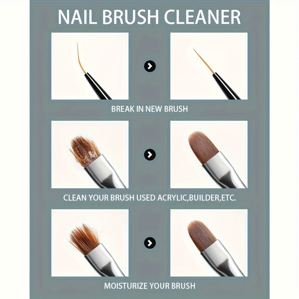 Acrylic Nail Brush Cleaner & Conditioner 2-Pack Wash Pen for Home and Salon Manicures, with the Listed Configuration