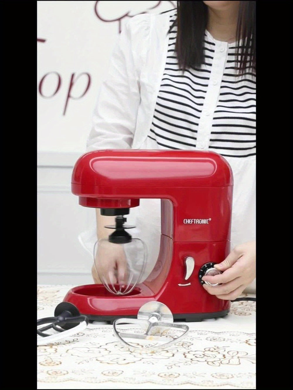 Stand Mixer 4.5 Qt Tilt-Head 500W Electric Kitchen Mixer 6-Speed Multifunctional with Dough for Home Cooking, Dining and Outdoor Meals