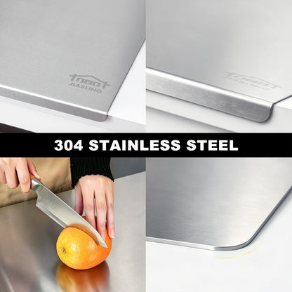 Stainless-Steel-Labeled Cutting Board and Pastry Mat with Smooth Faces and Three Rectangular Size Options