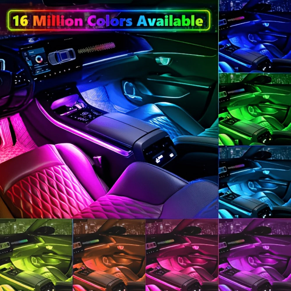 Four-Strip 48-LED RGB Car Interior Light Kit with App, Remote or USB and Remote Control Options
