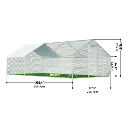 Metal Chicken Run Walk-in Poultry Enclosure with UV Protection - Dome Flat & Spire Roof Styles