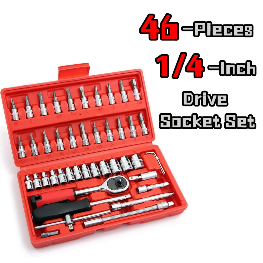 Professional Automotive Tool Set 55 / 63 / 96-Piece – Ratchet Socket Wrench Kit for Car & Bicycle Maintenance | High-End Mechanic Hand Tools
