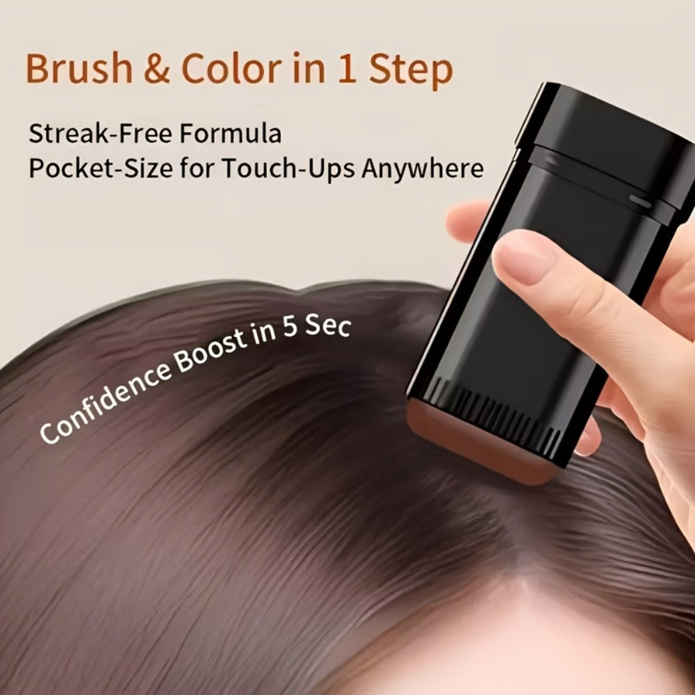 Gray Root Coverage Hair Color Stick with Comb – Waterproof Sweat-Resistant Instant Root Touch Up, Plant-Based Squalane Formula