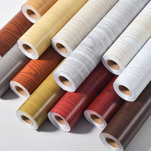 Wood Grain Door Sticker Self-Adhesive Removable Peel & Stick Door Wrap Film Vinyl Decal, for Entryways, Bedrooms and Living Spaces