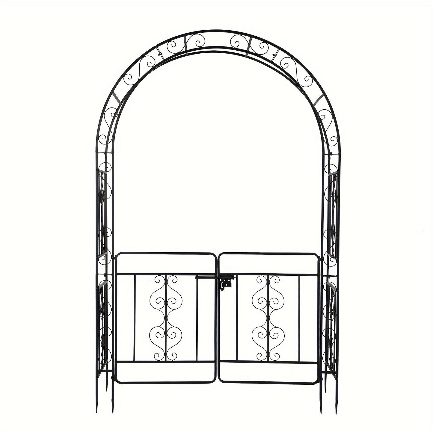 Wrought Iron Garden Arch 7ft Rose Trellis Multi-Style for Garden, Patio and Yard Use, with the Listed Configuration