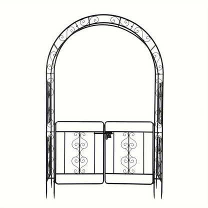 Wrought Iron Garden Arch 7ft Rose Trellis Multi-Style for Garden, Patio and Yard Use, with the Listed Configuration