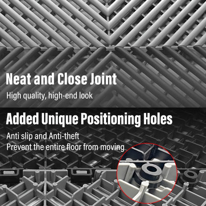 Interlocking Garage Floor Tiles 20-Pack – 16"x16" Drainage Floor Mat, Non-Slip PP Tiles for Garage, Car Wash