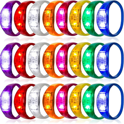 Sound Activated Light Up Bracelets Bulk 20/50 Pcs Glow Wristbands Voice Controlled Flashing LED Bracelet for a Home Lash Beauty Routine