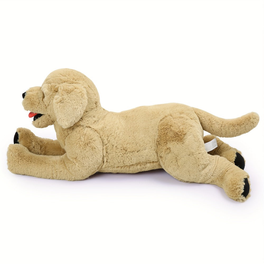 Plush Toy Golden Retriever 21-Inch Lying Puppy with Soft Coat for Large Cuddly Display and Gifting
