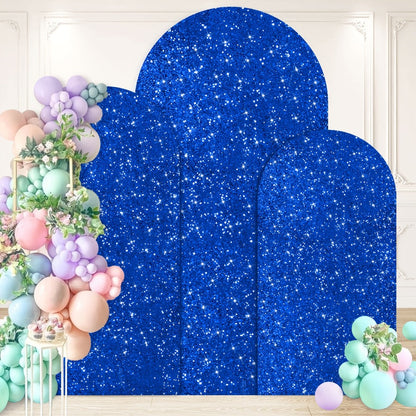 Sequins Wedding Arch Cover Set of 3 Sizes 4ft 5ft 6ft Metallic Spandex Arch Backdrop Cover Payette Glitter Arch Stand Cover for Wedding