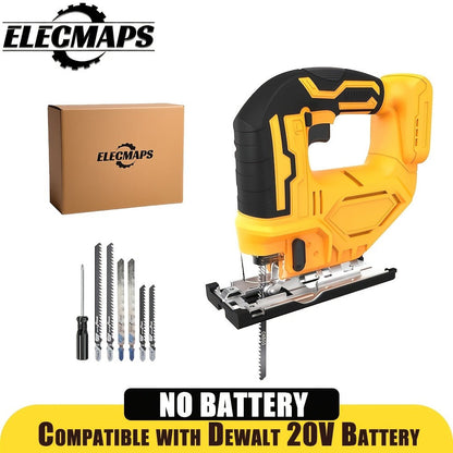 Power Tools ELECMAPS Cordless Jigsaw for DeWalt 20V Max Battery Format with LED, Orbital Settings and Bevel Base