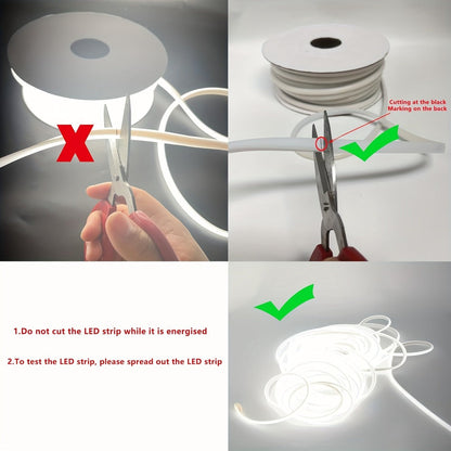 COB LED Strip Lights 10M 33ft 110V Connectable High Brightness Flexible Rope Light for Home, Desk and Accent Lighting