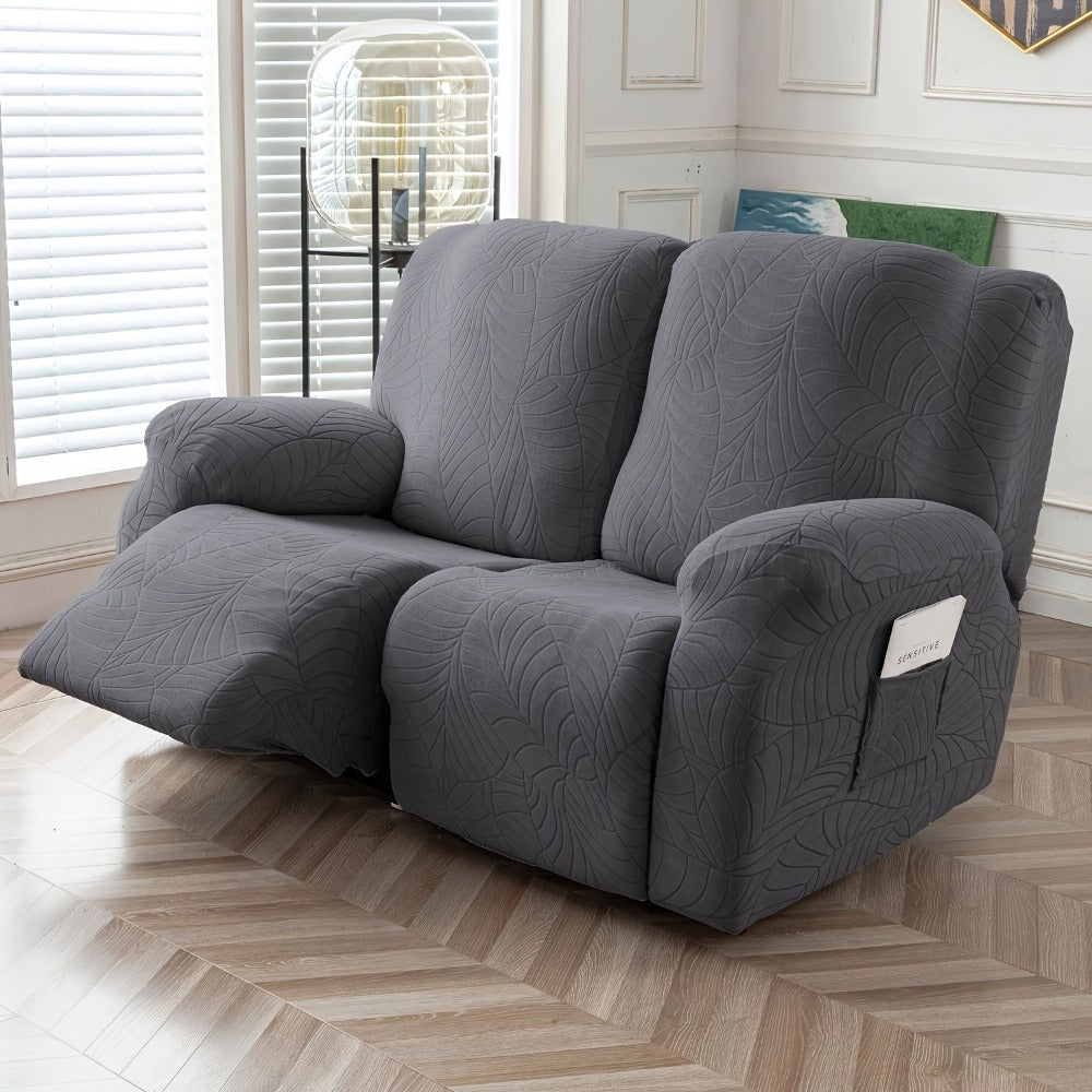 Sofa Cover Big-Leaf Jacquard High-Stretch Recliner Slipcover for 1, 2 or 3 Seats and Console Loveseats