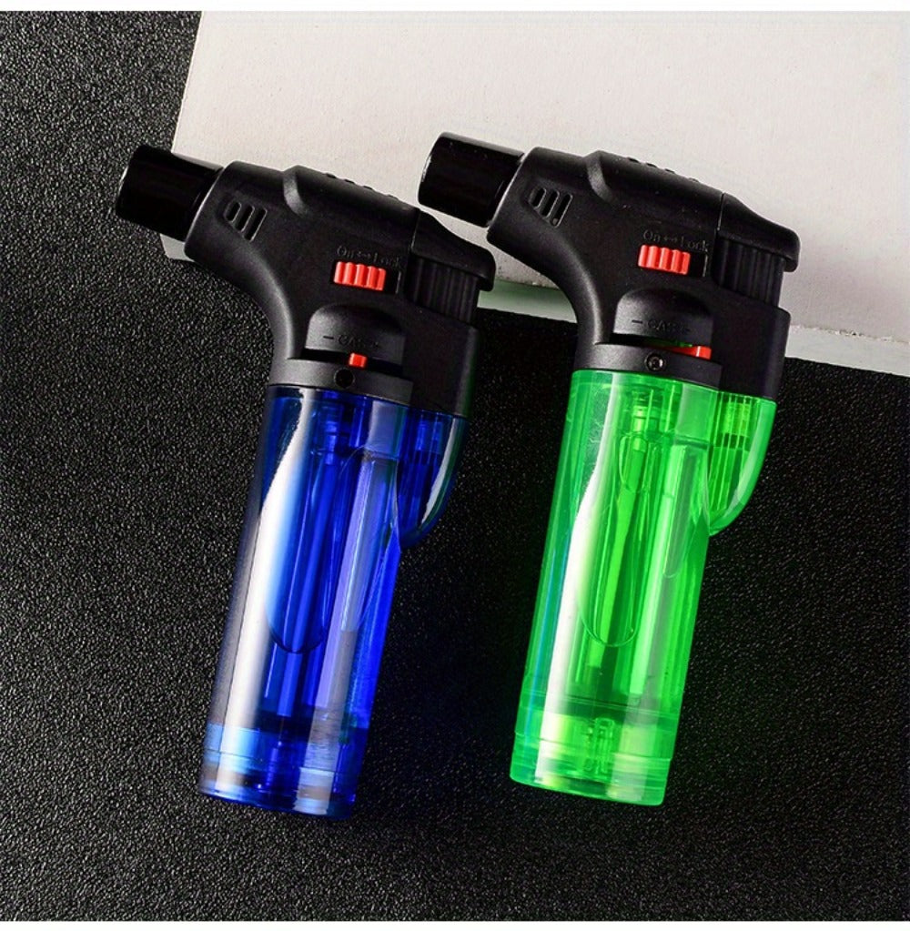 Butane Torch Lighter 6pcs Big Jet Flame Refillable & Adjustable Mini Blow Torch - Gift Box Set for Camping