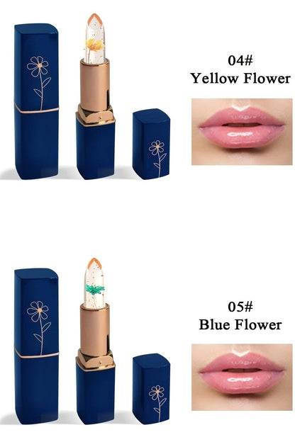 Flower Shaped pH Lip Balm Set 6pcs Individually Wrapped – Color Changing Transparent to Pink Tint, 6 Flavors Deep Moisturizing