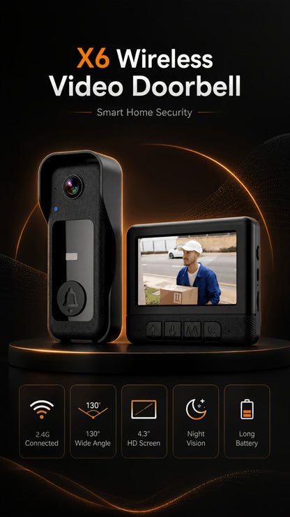 Wireless Security Camera System with Video Doorbell, Indoor Outdoor Surveillance, Long Battery Life