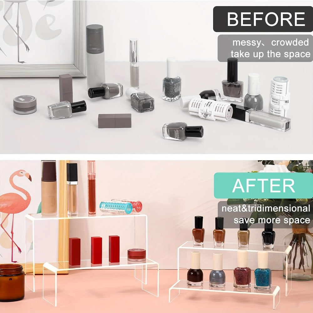 Clear Acrylic Risers Display Stands Set Funko Pop Cupcake Jewelry for Entryways, Bedrooms and Living Spaces